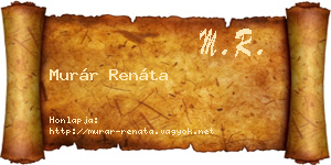 Murár Renáta névjegykártya